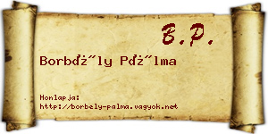 Borbély Pálma névjegykártya