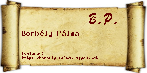 Borbély Pálma névjegykártya