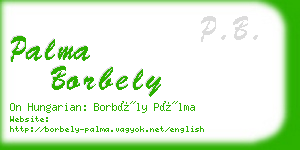 palma borbely business card